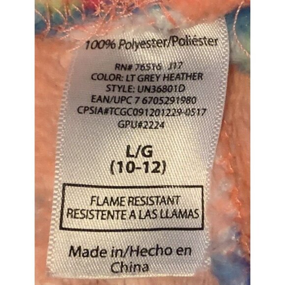 Girls Owl Fleece Pajamas Pants Size L/G 10-12 Waistband Flame Resistant Orange - Picture 7 of 8